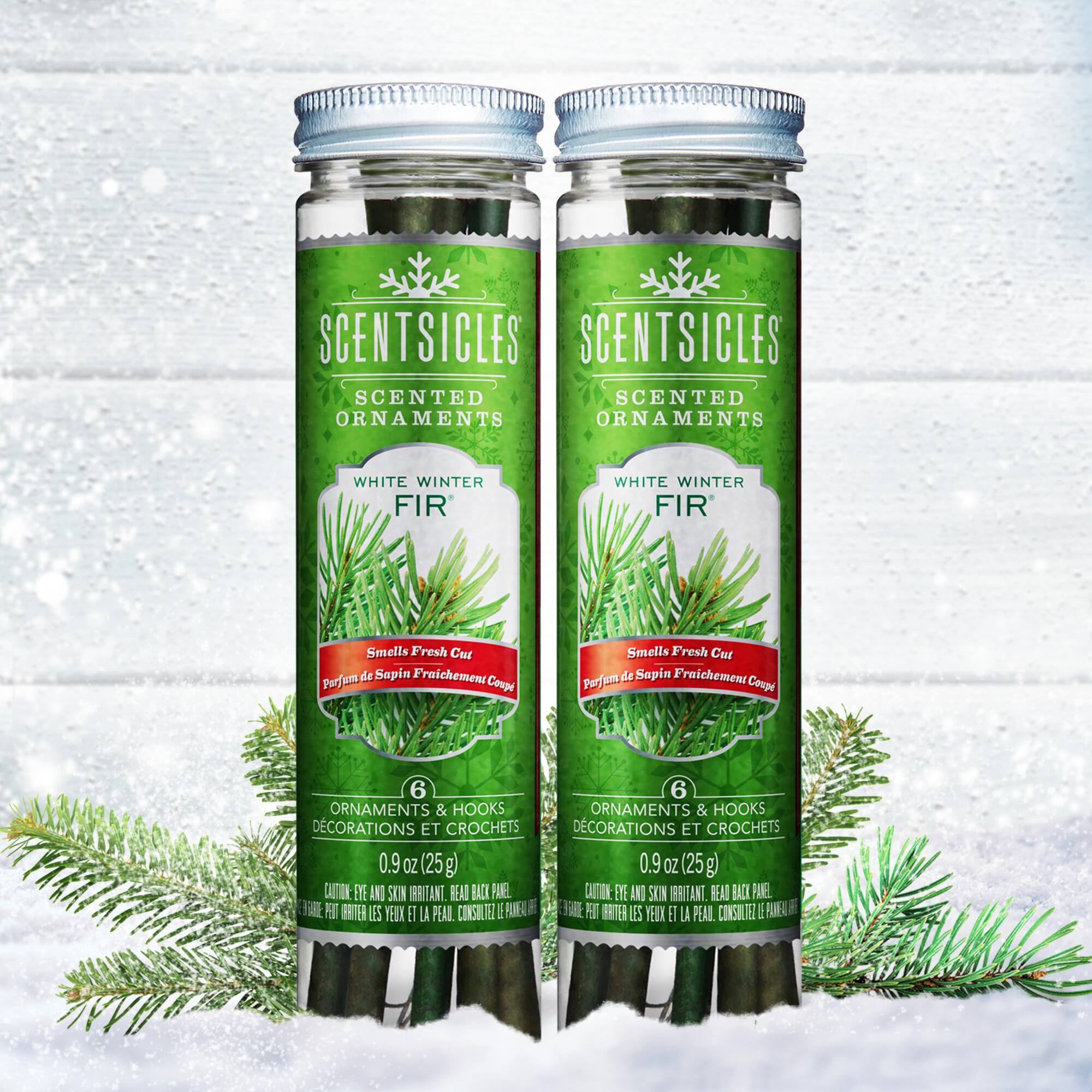 Scentsicles White Winter Fir Scented Paper Stick Ornaments, 12ct.